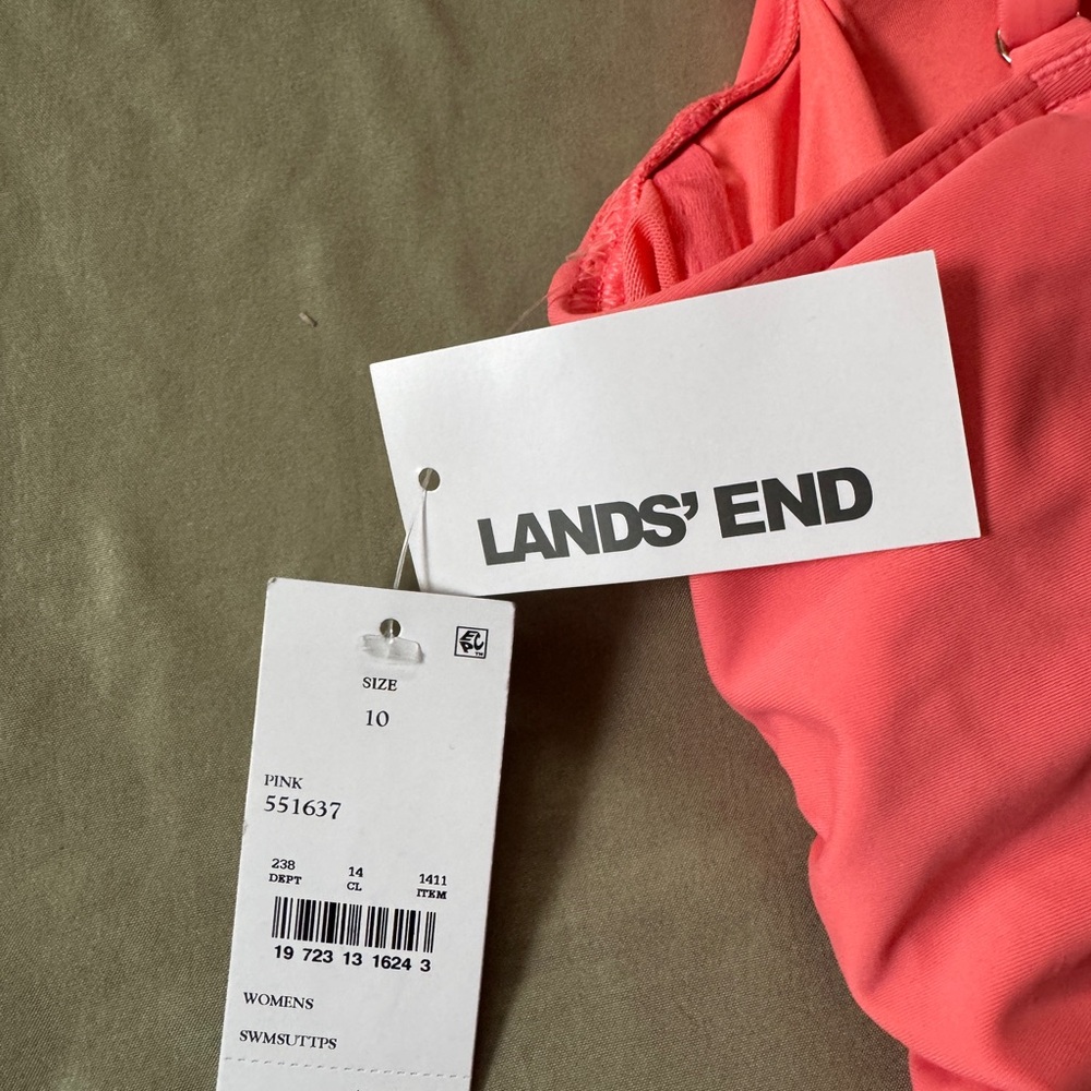 Lands' End Coral Tankini Top size 10 - Picture 6 of 6